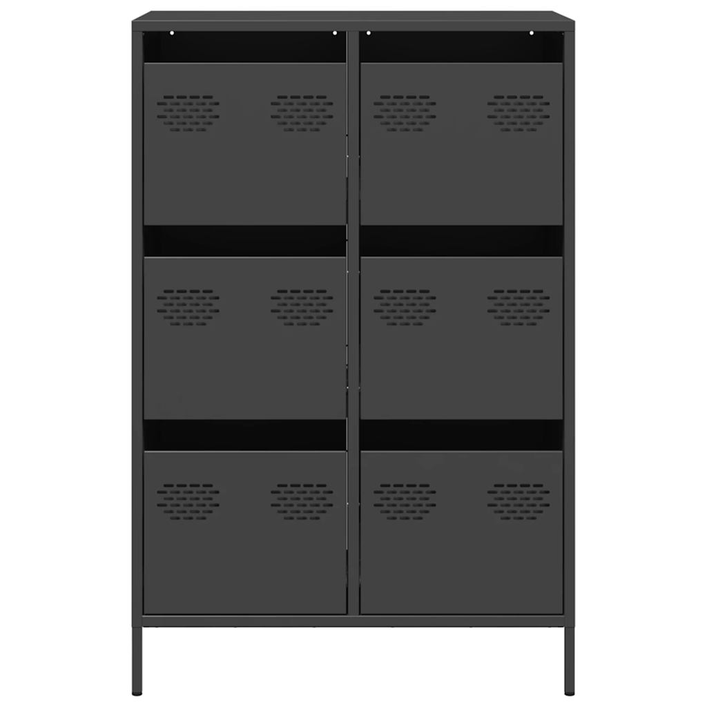 Highboard Schwarz 68x39x101,5 cm Stahl