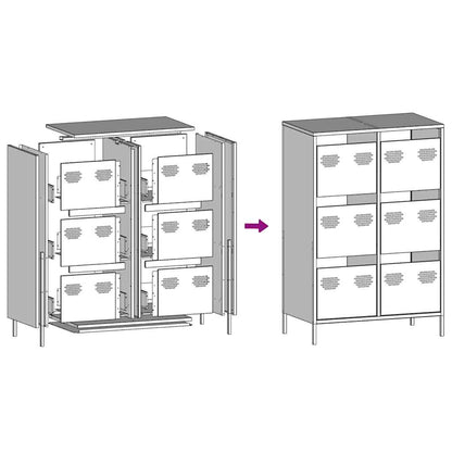 Highboard Rosa 68x39x101,5 cm Stahl