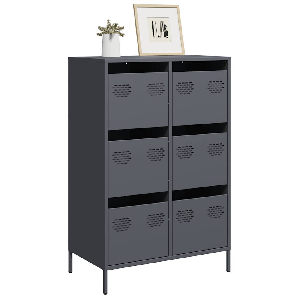 Highboard Anthrazit 68x39x101,5 cm Stahl