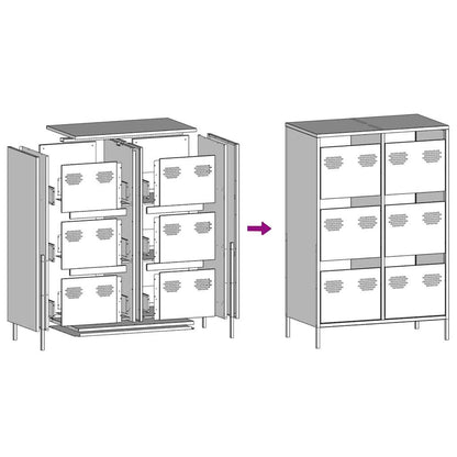 Highboard Senfgelb 68x39x101,5 cm Stahl