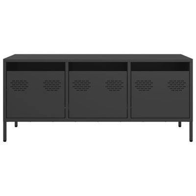 TV-Schrank Schwarz 101,5x39x43,5 cm Kaltgewalzter Stahl