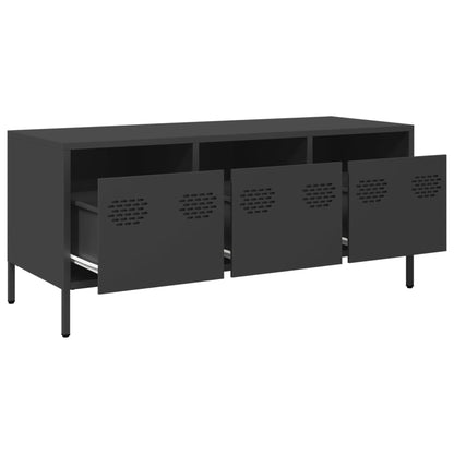 TV-Schrank Schwarz 101,5x39x43,5 cm Kaltgewalzter Stahl