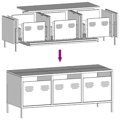 TV-Schrank Rosa 101,5x39x43,5 cm Kaltgewalzter Stahl