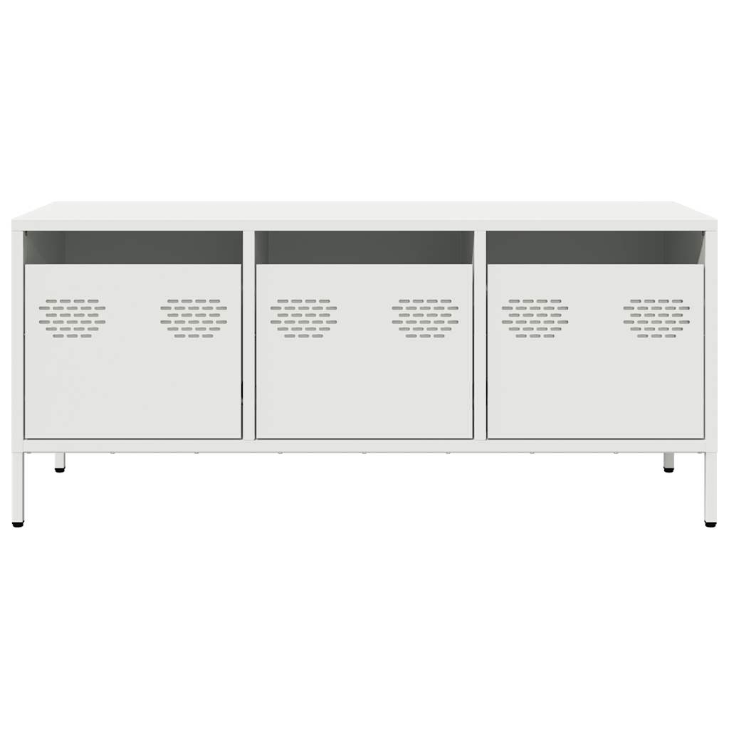 TV-Schrank Weiß 101,5x39x43,5 cm Kaltgewalzter Stahl