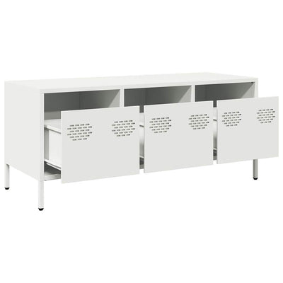 TV-Schrank Weiß 101,5x39x43,5 cm Kaltgewalzter Stahl