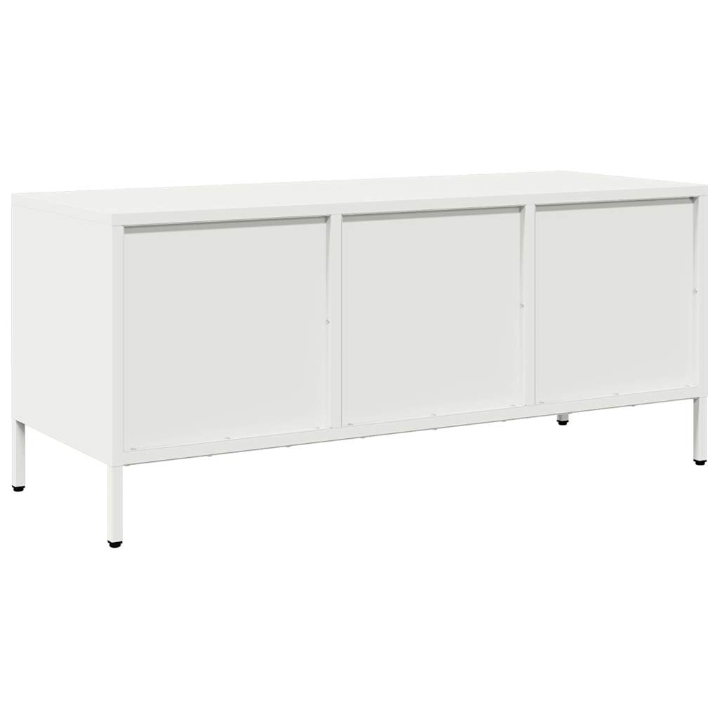 TV-Schrank Weiß 101,5x39x43,5 cm Kaltgewalzter Stahl