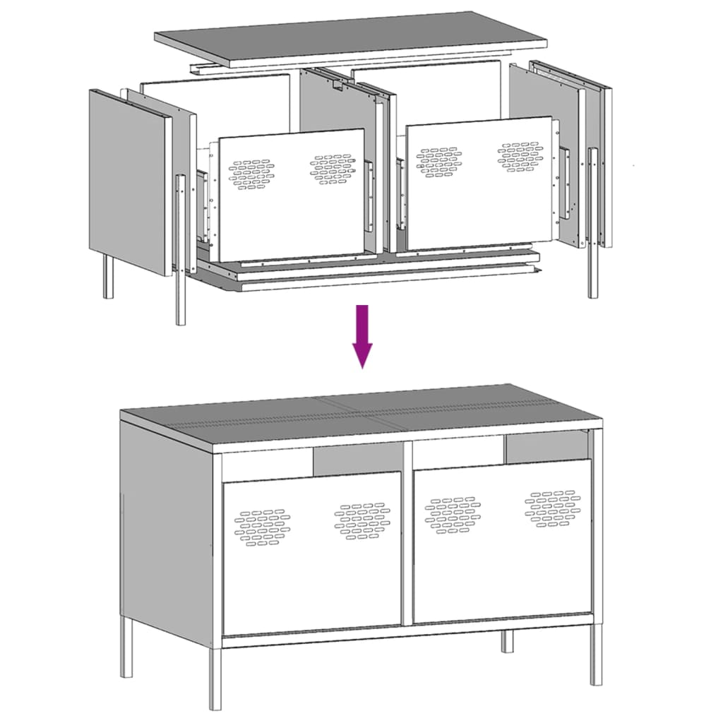 TV-Schrank Rosa 68x39x43,5 cm Kaltgewalzter Stahl