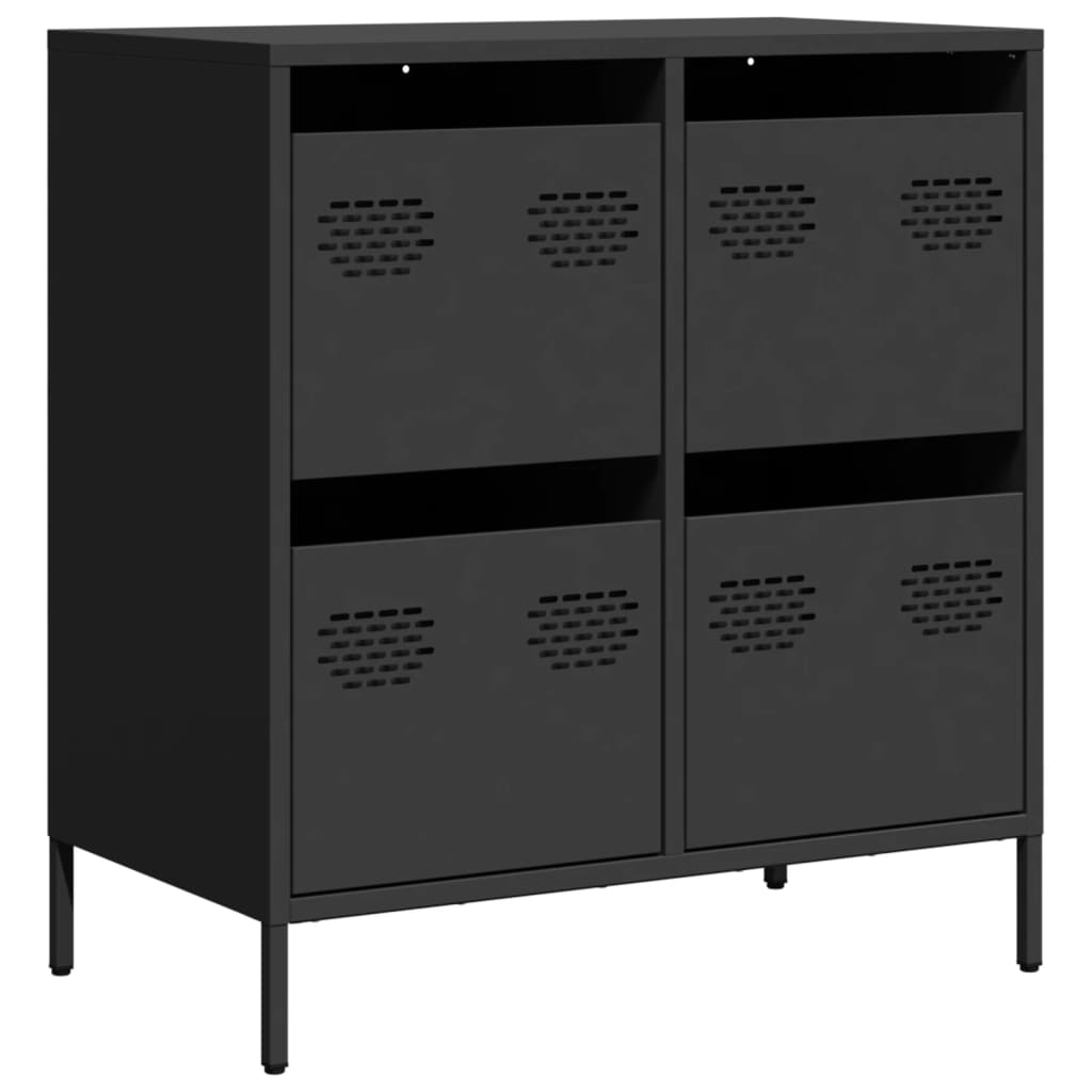 Sideboard Schwarz 68x39x73,5 cm Kaltgewalzter Stahl