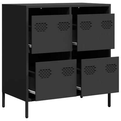 Sideboard Schwarz 68x39x73,5 cm Kaltgewalzter Stahl