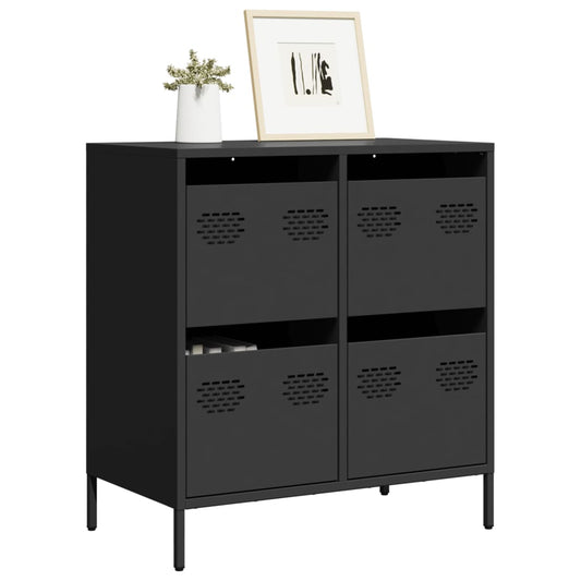 Sideboard Schwarz 68x39x73,5 cm Kaltgewalzter Stahl