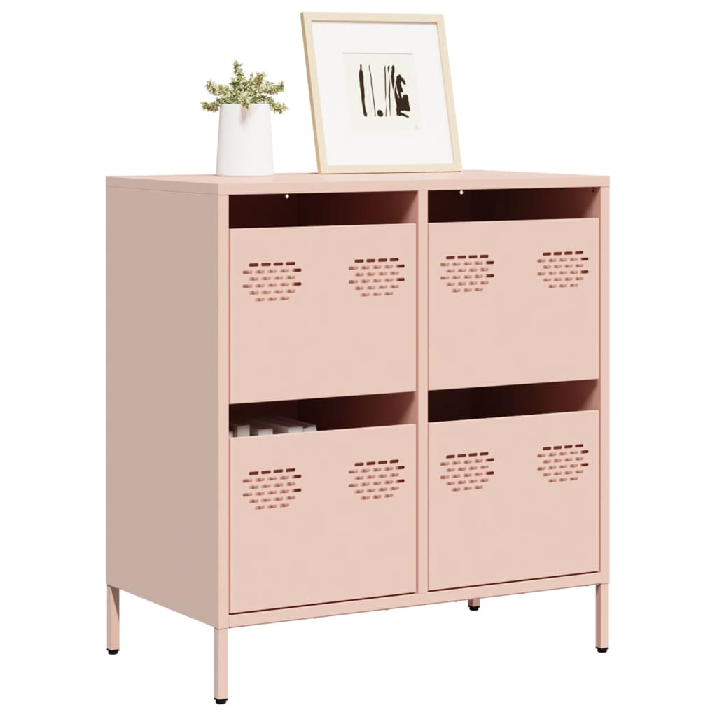 Sideboard Rosa 68x39x73,5 cm Kaltgewalzter Stahl