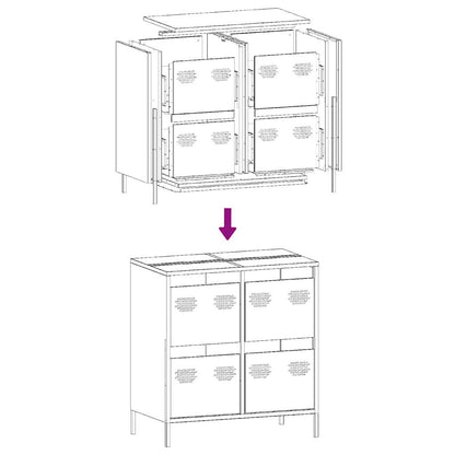 Sideboard Weiß 68x39x73,5 cm Kaltgewalzter Stahl