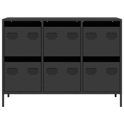 Sideboard Schwarz 101,5x39x73,5 cm Kaltgewalzter Stahl