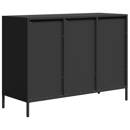 Sideboard Schwarz 101,5x39x73,5 cm Kaltgewalzter Stahl