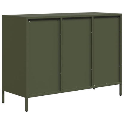 Sideboard Olivgrün 101,5x39x73,5 cm Kaltgewalzter Stahl