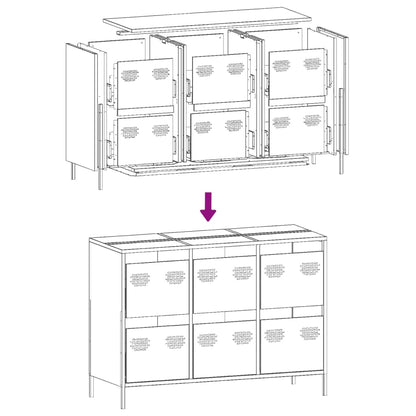 Sideboard Olivgrün 101,5x39x73,5 cm Kaltgewalzter Stahl