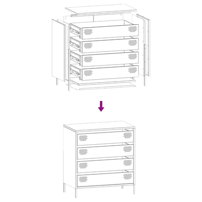 Sideboard Rosa 68x39x73,5 cm Kaltgewalzter Stahl