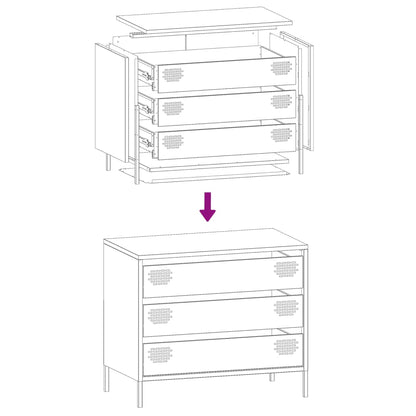 Sideboard Olivgrün 68x39x58,5 cm Kaltgewalzter Stahl