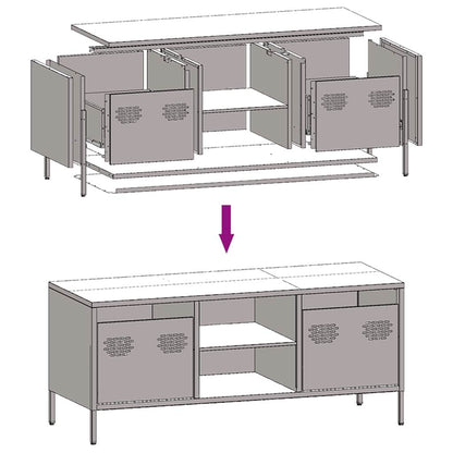 TV-Schrank Rosa 101,5x39x43,5 cm Kaltgewalzter Stahl