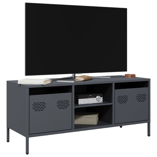 TV-Schrank Anthrazit 101,5x39x43,5 cm Kaltgewalzter Stahl