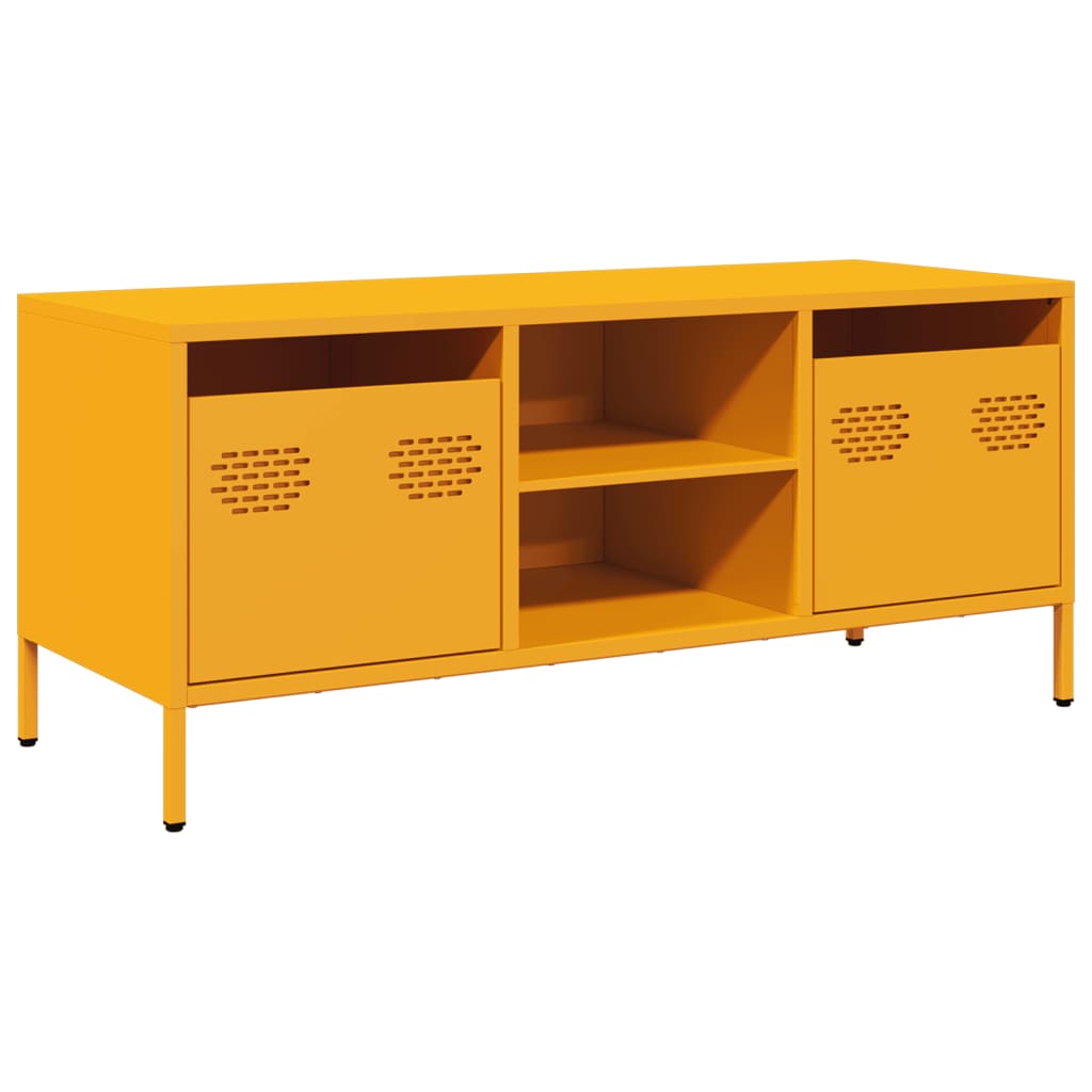 TV-Schrank Senfgelb 101,5x39x43,5 cm Kaltgewalzter Stahl