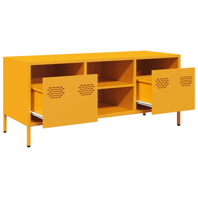 TV-Schrank Senfgelb 101,5x39x43,5 cm Kaltgewalzter Stahl