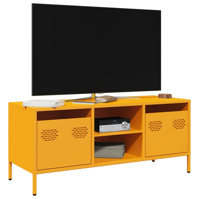 TV-Schrank Senfgelb 101,5x39x43,5 cm Kaltgewalzter Stahl