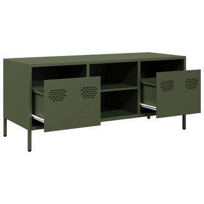 TV-Schrank Olivgrün 101,5x39x43,5 cm Kaltgewalzter Stahl