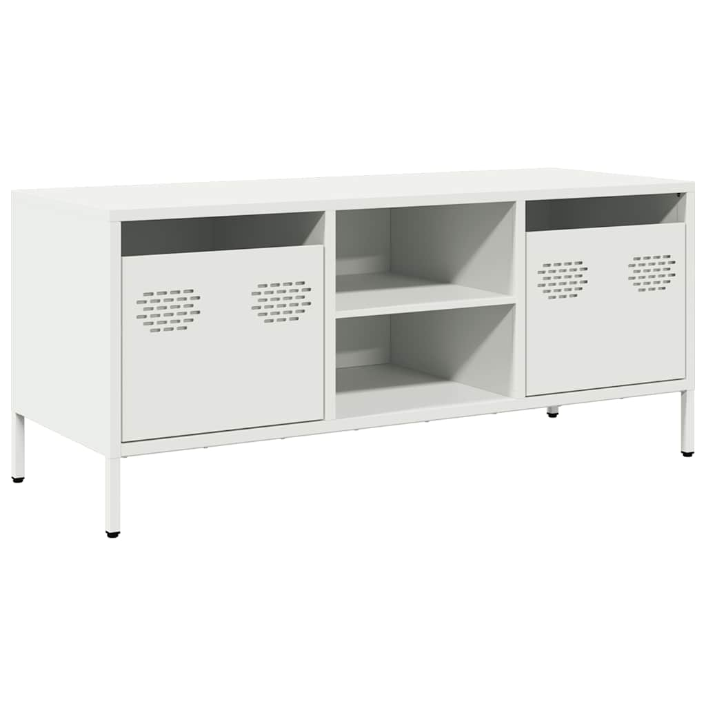 TV-Schrank Weiß 101,5x39x43,5 cm Kaltgewalzter Stahl