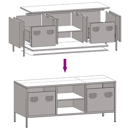 TV-Schrank Weiß 101,5x39x43,5 cm Kaltgewalzter Stahl