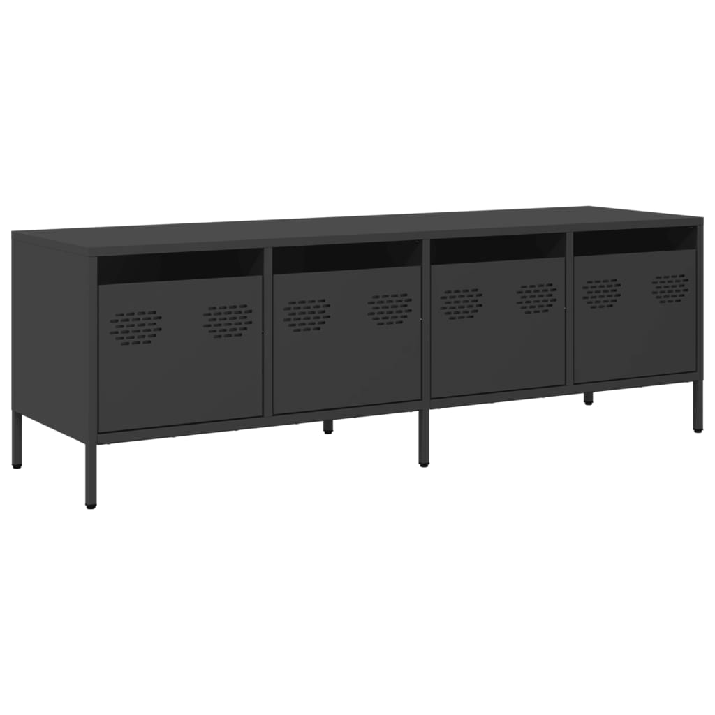 TV-Schrank Schwarz 135x39x43,5 cm Kaltgewalzter Stahl