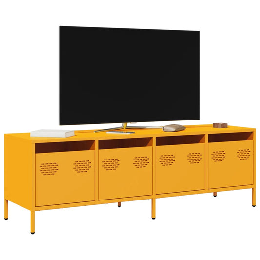 TV-Schrank Senfgelb 135x39x43,5 cm Kaltgewalzter Stahl