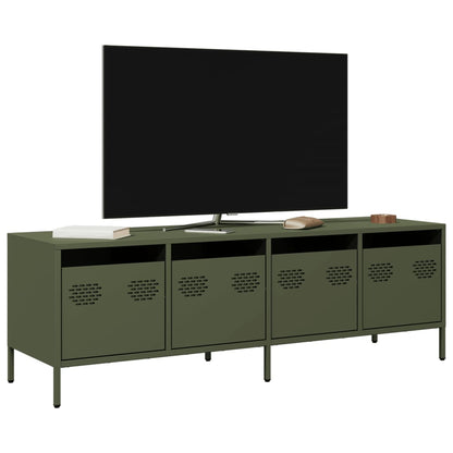 TV-Schrank Olivgrün 135x39x43,5 cm Kaltgewalzter Stahl