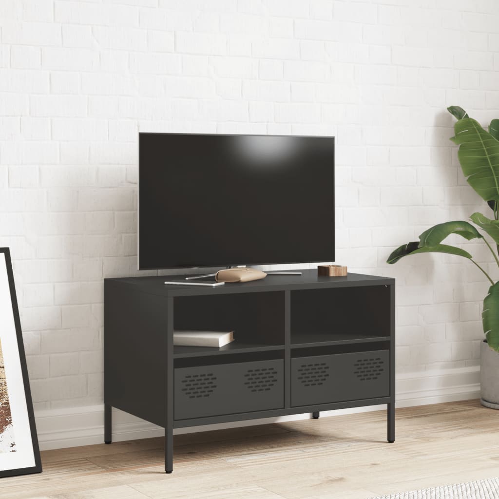 TV-Schrank Schwarz 68x39x43,5 cm Kaltgewalzter Stahl