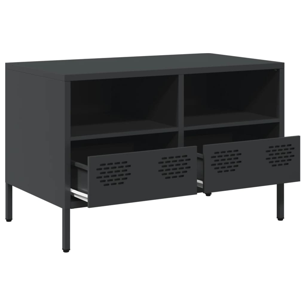 TV-Schrank Schwarz 68x39x43,5 cm Kaltgewalzter Stahl