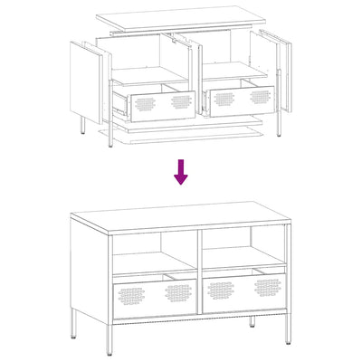 TV-Schrank Rosa 68x39x43,5 cm Kaltgewalzter Stahl