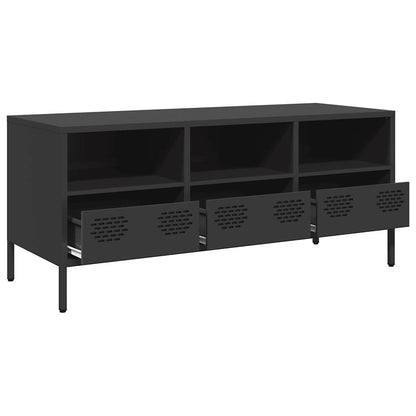 TV-Schrank Schwarz 101,5x39x43,5 cm Kaltgewalzter Stahl