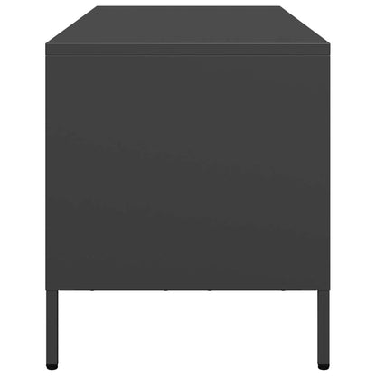 TV-Schrank Schwarz 101,5x39x43,5 cm Kaltgewalzter Stahl