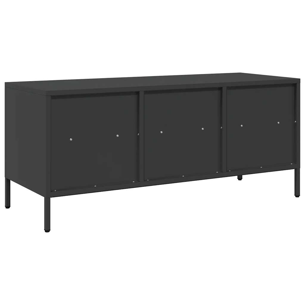 TV-Schrank Schwarz 101,5x39x43,5 cm Kaltgewalzter Stahl