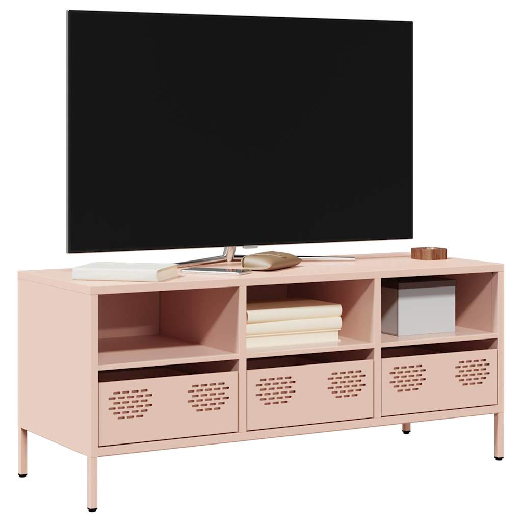 TV-Schrank Rosa 101,5x39x43,5 cm Kaltgewalzter Stahl