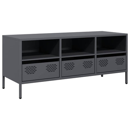 TV-Schrank Anthrazit 101,5x39x43,5 cm Kaltgewalzter Stahl