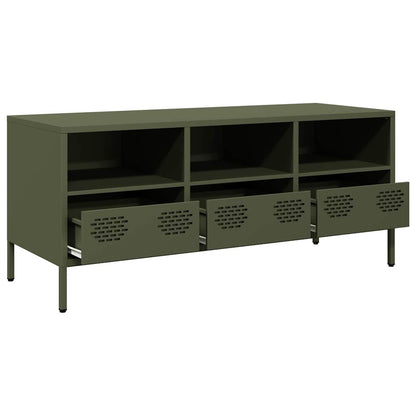 TV-Schrank Olivgrün 101,5x39x43,5 cm Kaltgewalzter Stahl