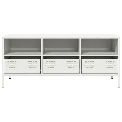 TV-Schrank Weiß 101,5x39x43,5 cm Kaltgewalzter Stahl