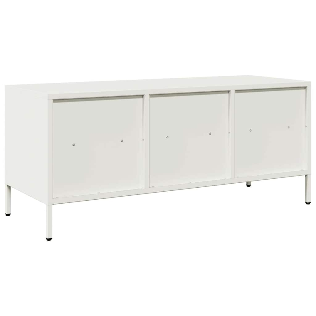 TV-Schrank Weiß 101,5x39x43,5 cm Kaltgewalzter Stahl