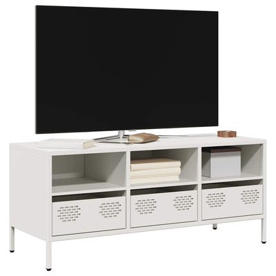 TV-Schrank Weiß 101,5x39x43,5 cm Kaltgewalzter Stahl