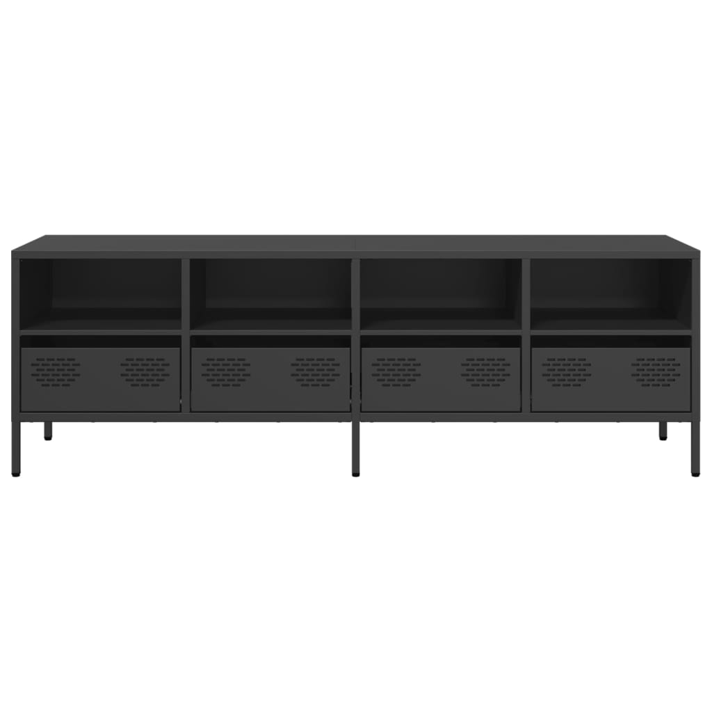 TV-Schrank Schwarz 135x39x43,5 cm Kaltgewalzter Stahl