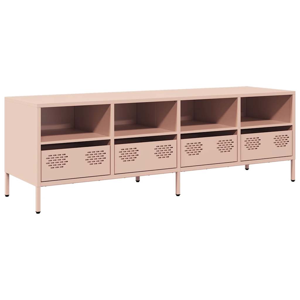 TV-Schrank Rosa 135x39x43,5 cm Kaltgewalzter Stahl