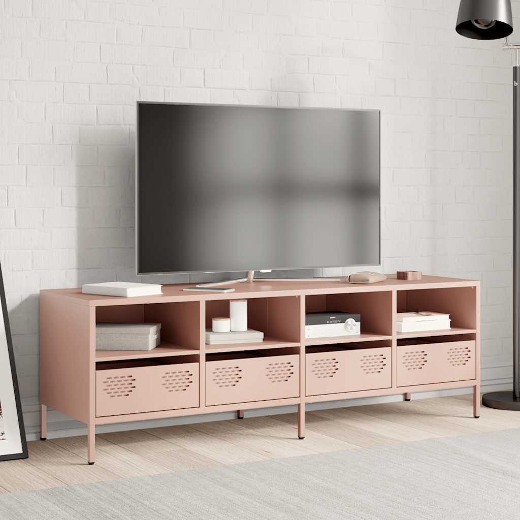 TV-Schrank Rosa 135x39x43,5 cm Kaltgewalzter Stahl