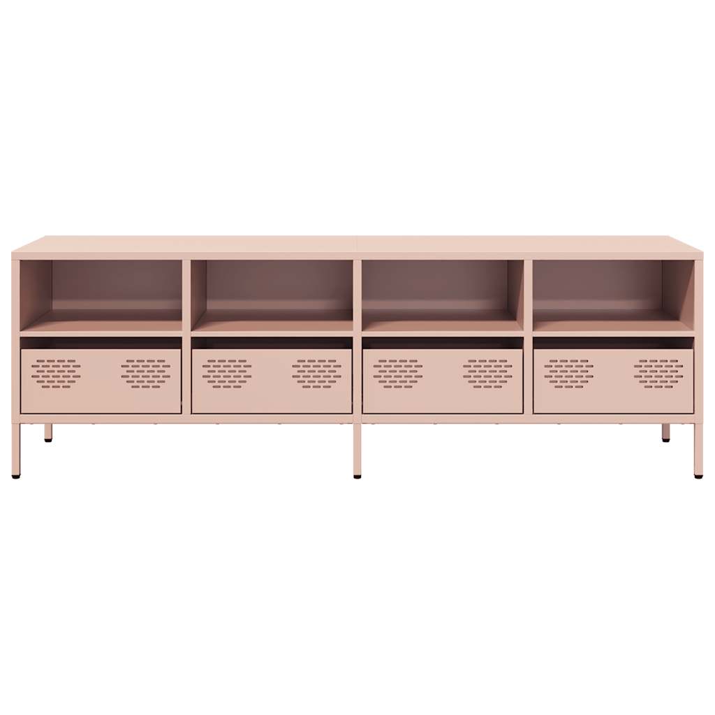 TV-Schrank Rosa 135x39x43,5 cm Kaltgewalzter Stahl