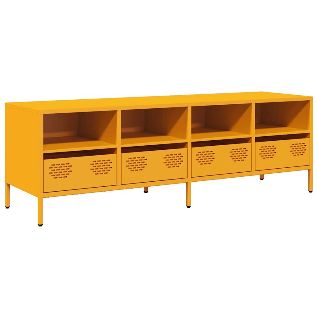 TV-Schrank Senfgelb 135x39x43,5 cm Kaltgewalzter Stahl